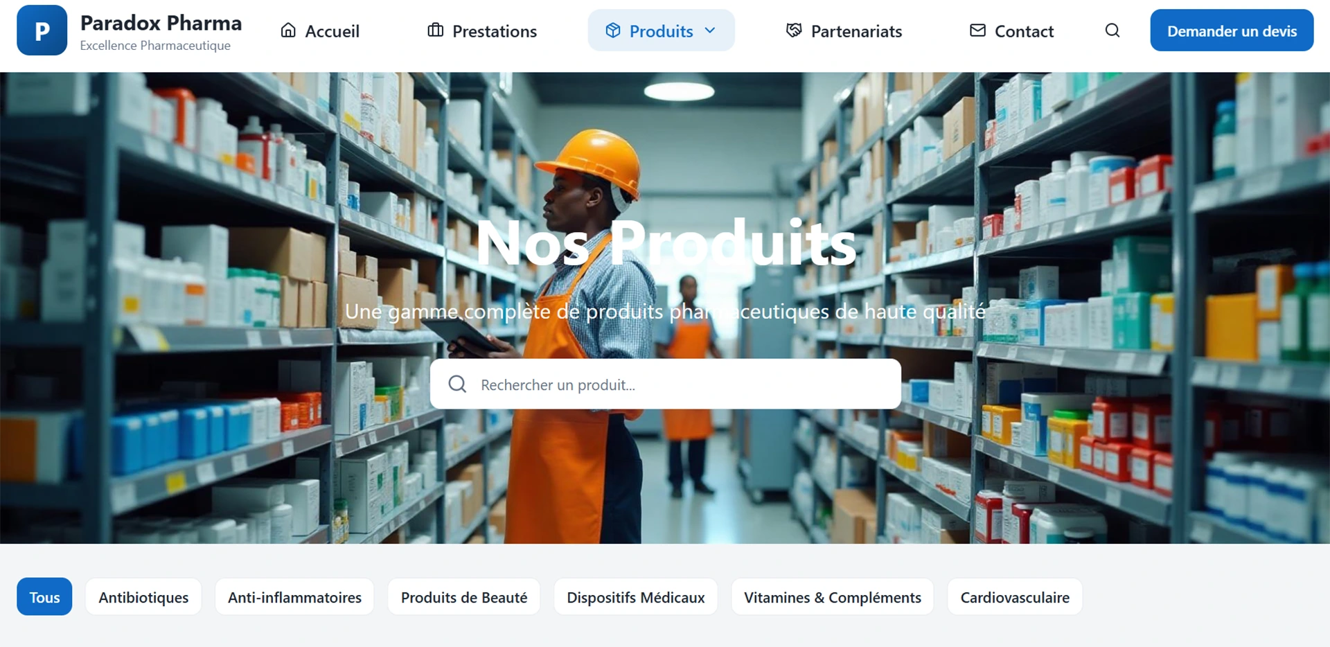 Paradox Pharma | Template de site web vitrine