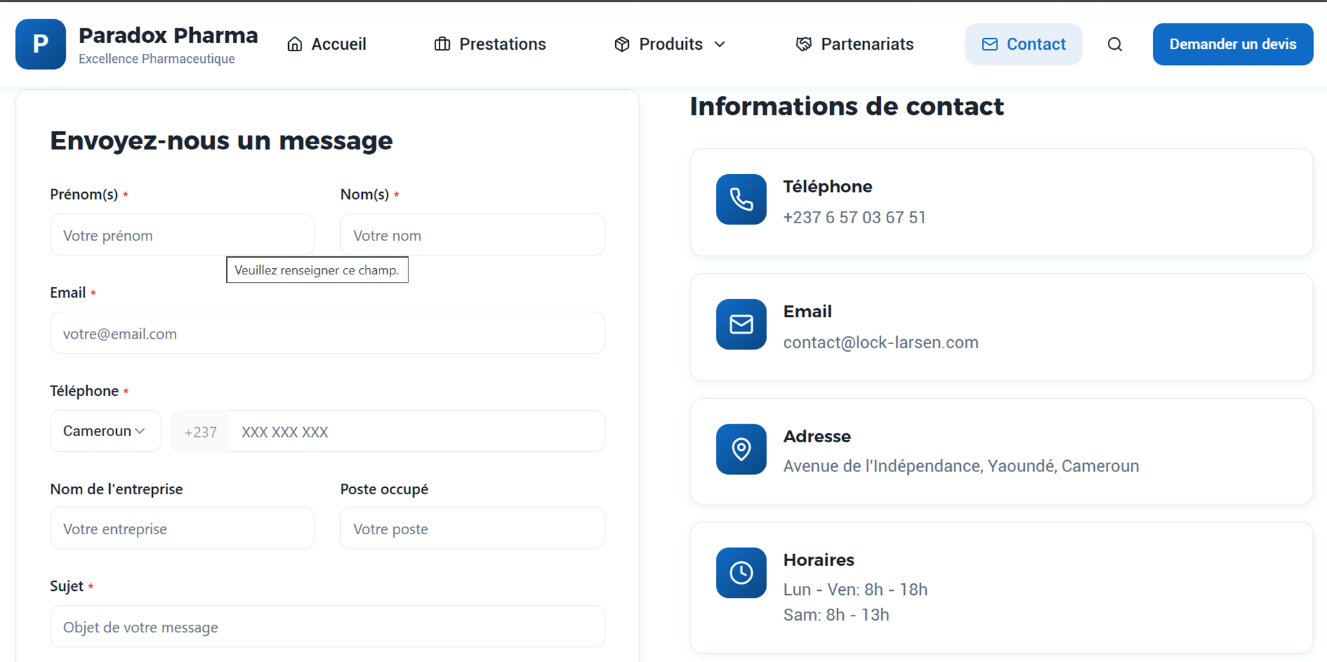 Paradox Pharma | Template de site web vitrine - Image 4