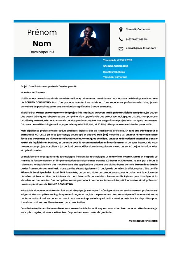 Template Lettres de motivation pour Développeur - Image 4