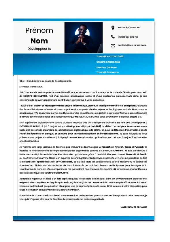 Template Lettres de motivation pour Développeur - Image 4