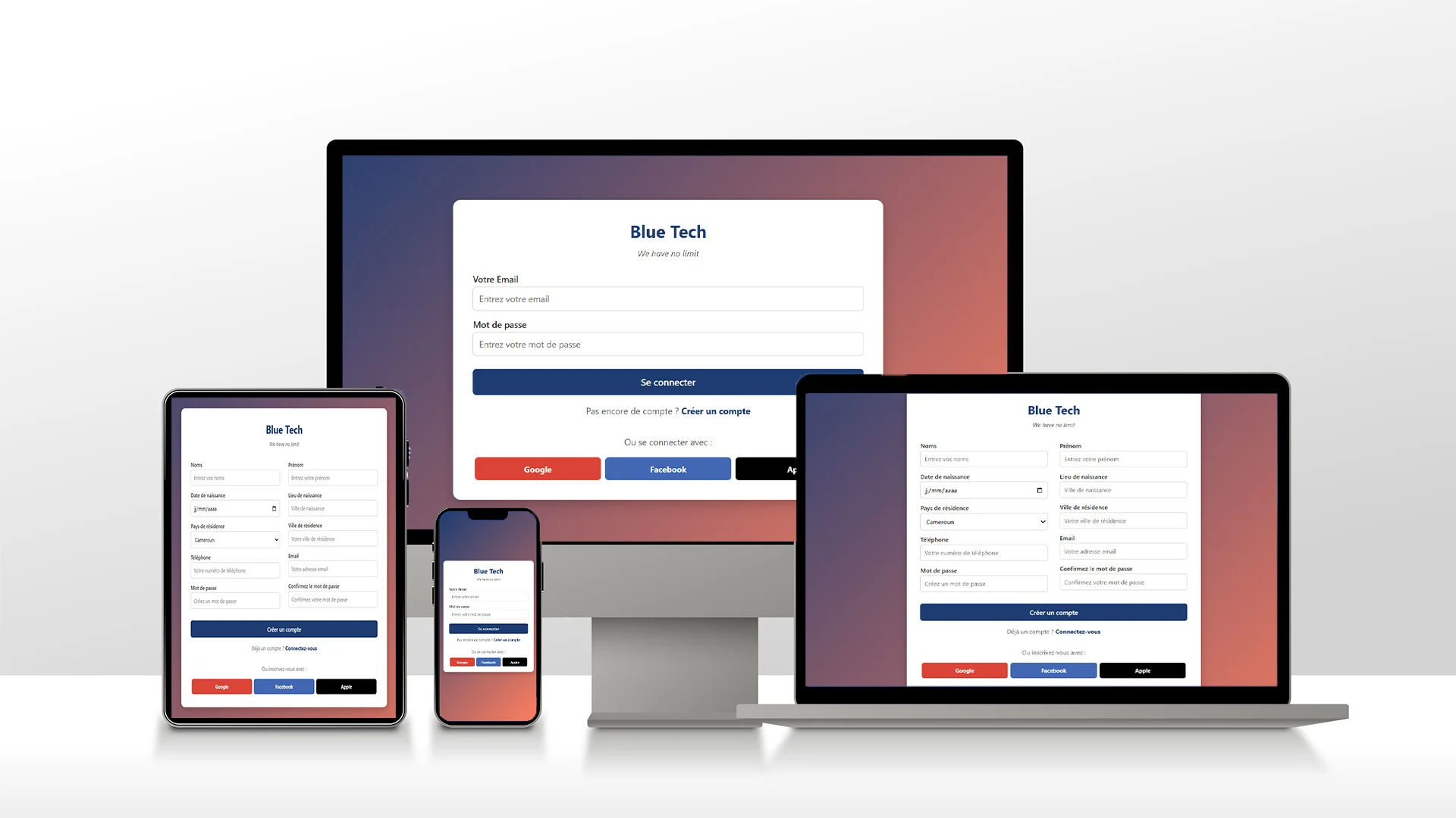 Blue Tech | Formulaire de connexion statique