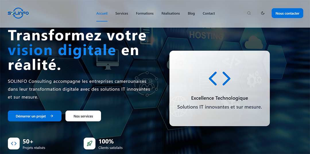 Solinfo | Template de site web vitrine